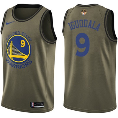 Nike Golden State Warriors #9 Andre Iguodala Green Salute to Service The Finals Patch Youth NBA Swingman Jersey